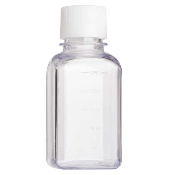 Celltreat 30mL Square Media Bottle - PETG Sterile Laboratory Bottle Individually Wrapped