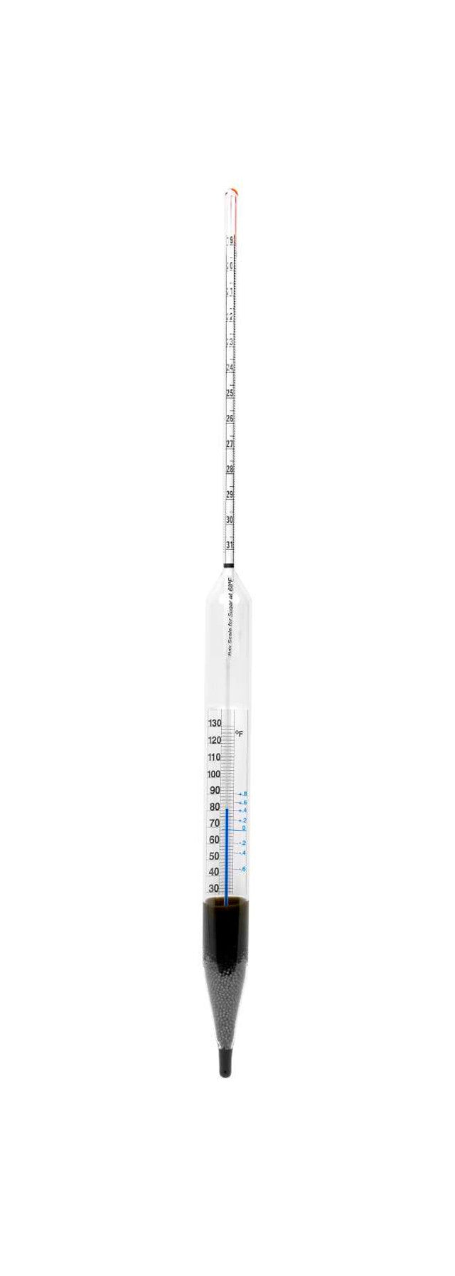 Heathrow Scientific 6601TS-10F Brix Hydrometer, with Thermometer (°F) 0 to 35°, 1/pk