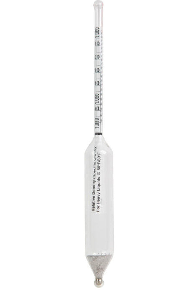 Heathrow Scientific 6602-8 Specific Gravity Hydrometer, 1.060 to 1.130, 0.0005 subdivisions, 330 mm, 1/pk