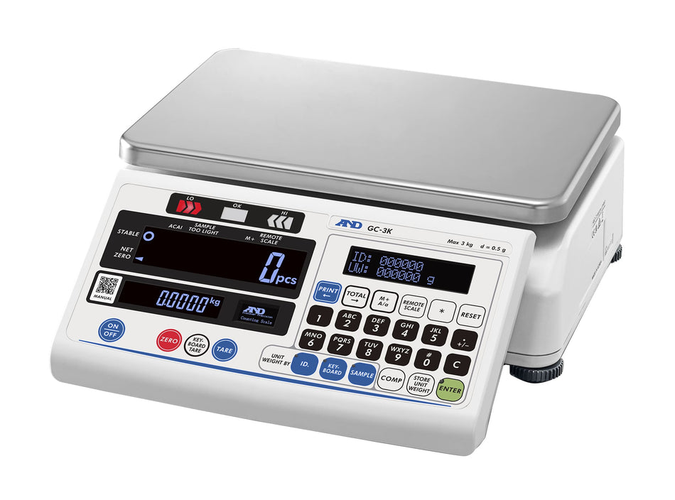 AND Weighing GC-3K GC Series Counting Scales, 3000 g x 0.5 g