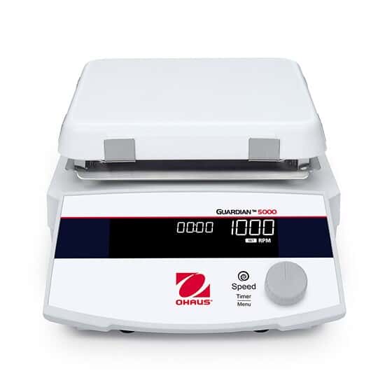 Ohaus e-G52ST07C Guardian 5000 Magnetic Stirrer, 7" x 7", Ceramic, 20 L, 120 V