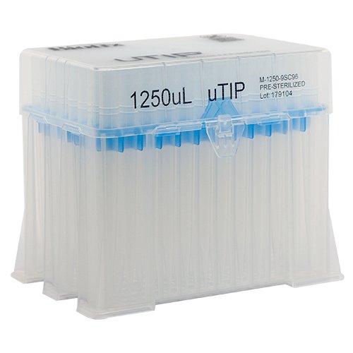 Biotix 63300047 Universal Pipette Tips 100-1250 μL  Racked, Filtered, Sterilized, 10 racks of 96/pack (Rainin Alternative)