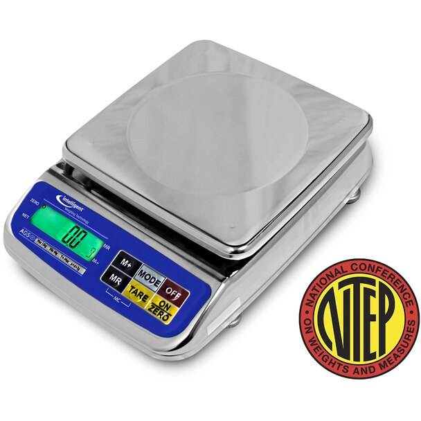 Intelligent Weighing AGS-1500BL Dual Range Toploading Bench Scale, NTEP, CLASS III, 600/1500 g Capacity, 0.2/0.5 g Readability