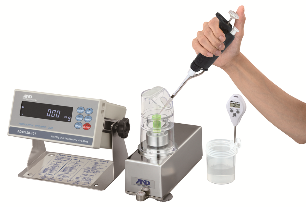 AND Weighing AD-4212B-PT Pipette Accuracy Tester, 110 g Capacity, 0.000001 g Readability