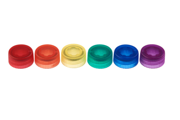 CELLTREAT 230842AS CAP ONLY, Screw Top Micro Tube Cap, O-Ring, Translucent, Assorted, Sterile, 1000/pk