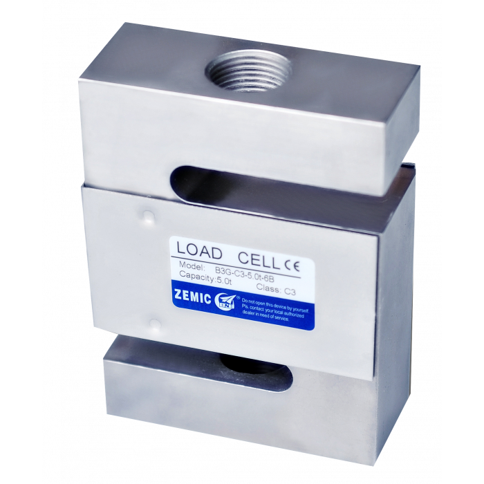 ZEMIC B3G stainless steel S-type load cell, OIML approved (2Klb-2.5Klb)
