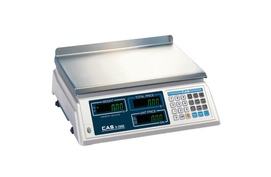 CAS S-2000-30 Price Computing Scale, NTEP, 30 lbs x 0.01 lbs