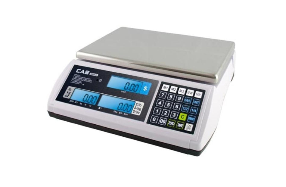 CAS S2000JR-30L Dual Range Price Computing Scale w/LCD, NTEP, 30 lb x 0.01 lb