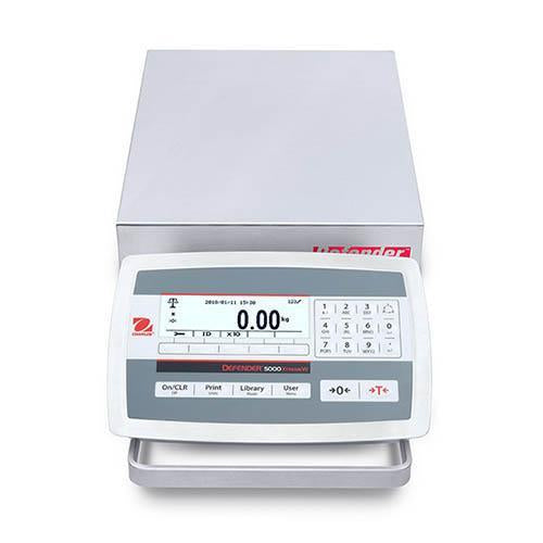 Ohaus D52XW5WQS5 DEFENDER 5000 WASHDOWN Bench Scale, 5000 g Capacity, 0.2 g Readability