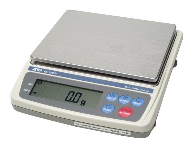 A&D EK-12Ki EK-I Series Compact Balance, 12000 g x 1 g