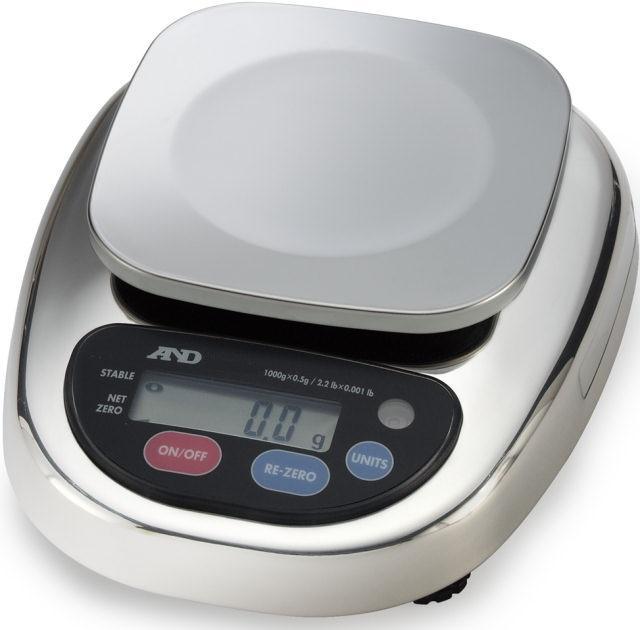 A&D HL-3000LWP HL-WP Series Washdown Compact Scale, 3000 g Capacity, 1 g Readability