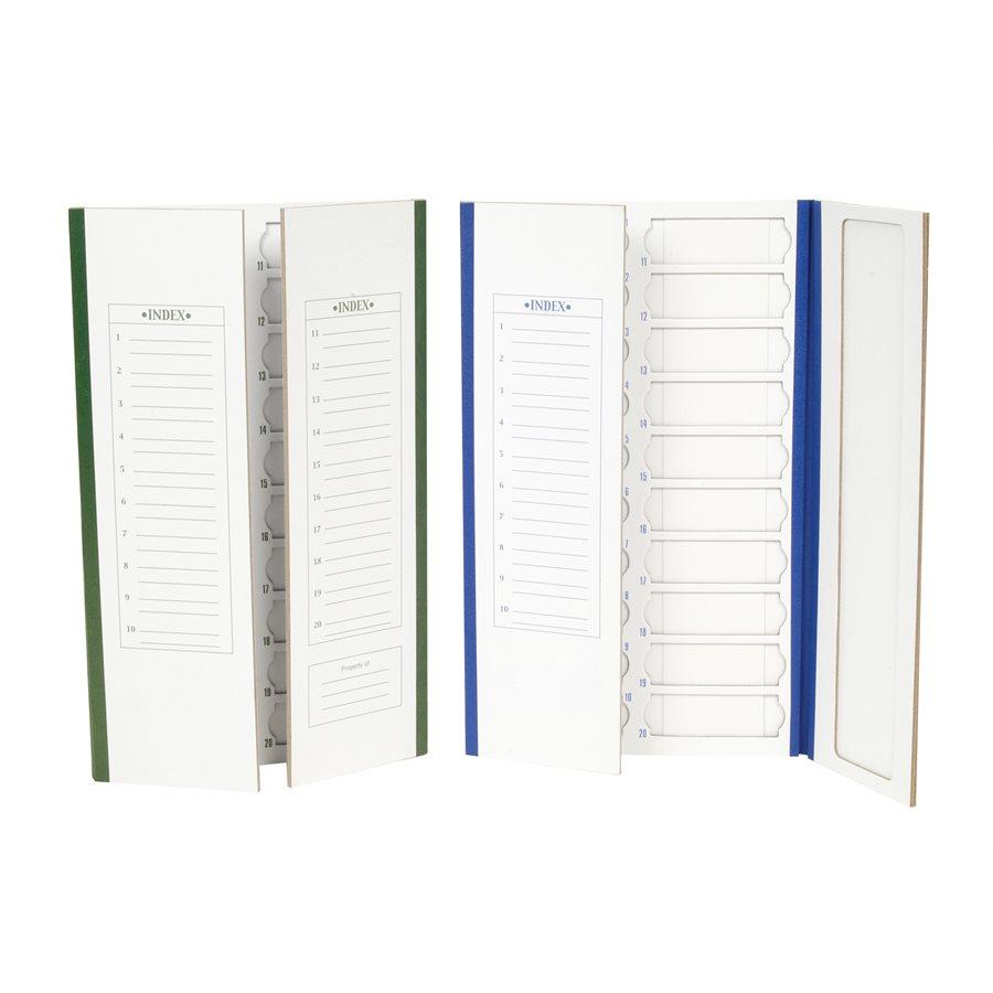 Heathrow Scientific HEA9913 Cardboard Slide Tray – 20 Place, Blue Trim, 208x341x9mm, Pack Of 72