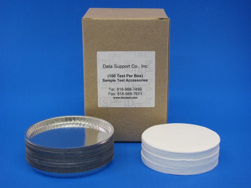 DSC Test Kit FTK (100 Tests) - Glass Fiber Sample Pads 9.0 cm™ + Aluminum dishes - for Moisture Analyzer and Fat Tester