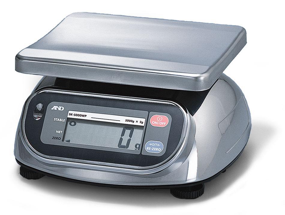 A&D SK-10KWP SK-WP Series Washdown Digital Scale, 10000 g x 5 g